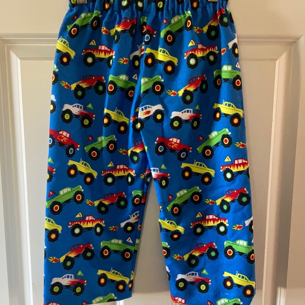 Monster truck lounge pajama pants flannel boys elastic waist 0-3 months to 4T